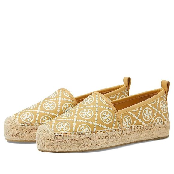 Tory Burch Women's T Monogram Platform Espadrille Wedge Shoes , Sand Buff , 10 - Picture 1 of 1